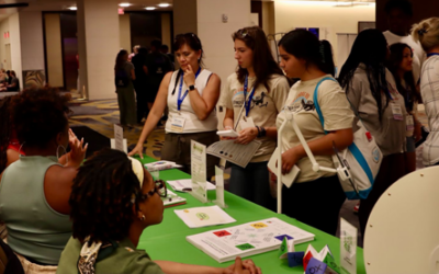 Making connections at the College and Innovation Exhibit Fair