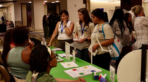 Making connections at the College and Innovation Exhibit Fair
