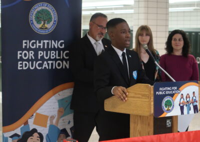 Sec Cardona addresses audience at Keystone Oaks HS