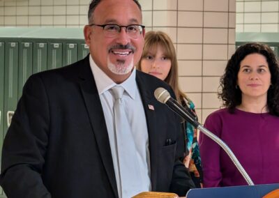 Sec Cardona addresses audience at Keystone Oaks HS