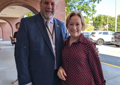 Superintendent Stropkaj poses with Board Chair Katharine Oliver