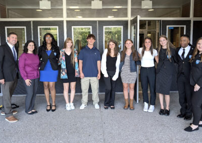National officers pose with KO Oaks Teacher and Students